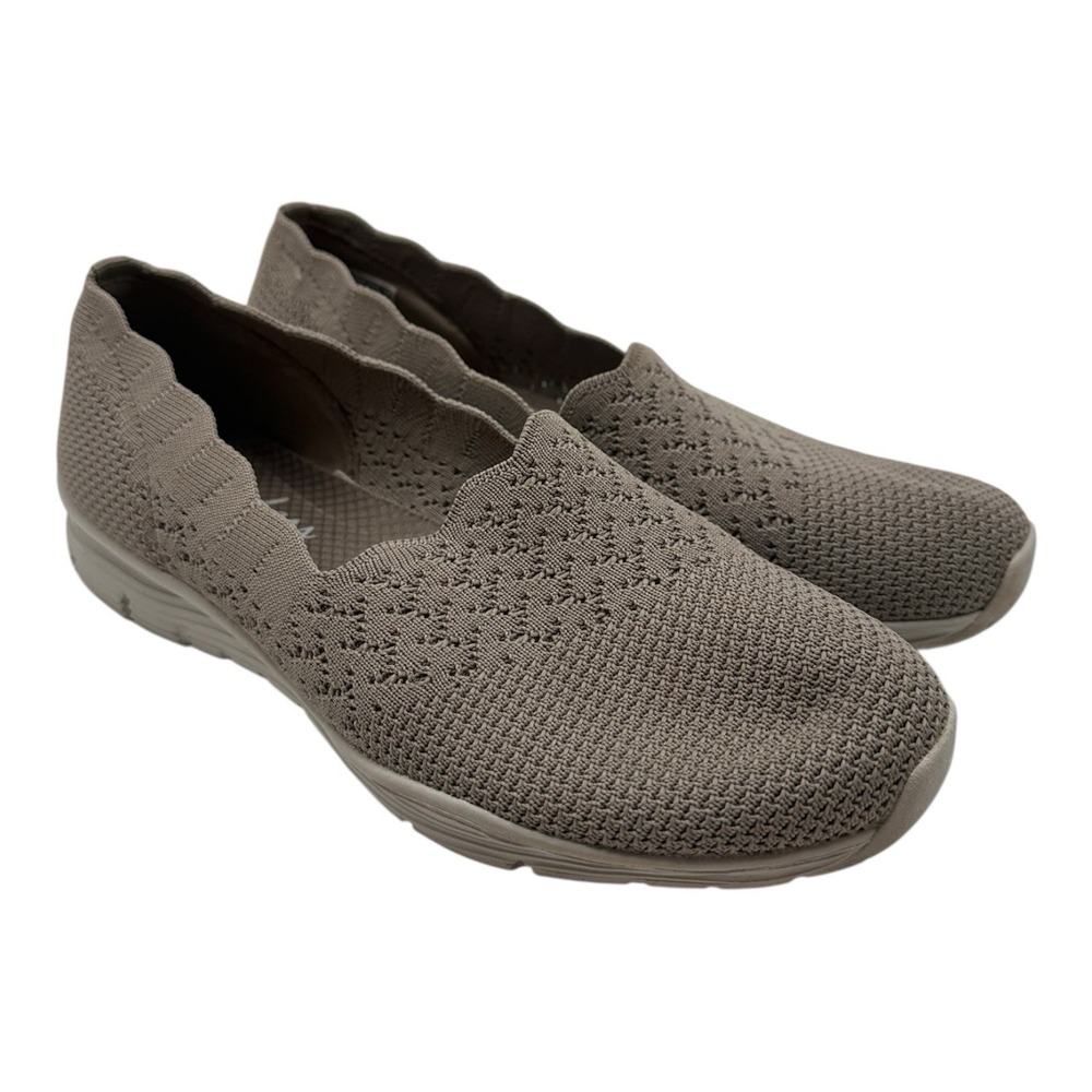 Skechers Slip On Shoes Womens 7 Taupe Classic Fit Air Cooled Memory Foam 49481